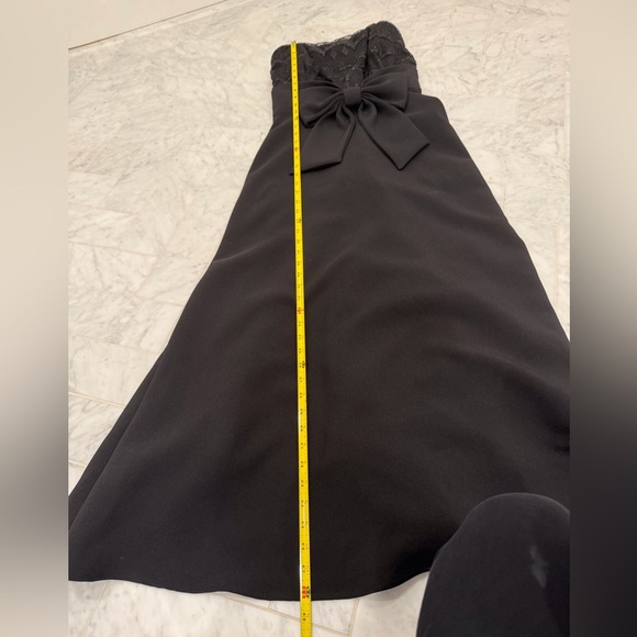 Shoshanna Jasmina Strapless beaded top bow Gown Maxi Dress Womens Size 6 Black - Picture 9 of 15